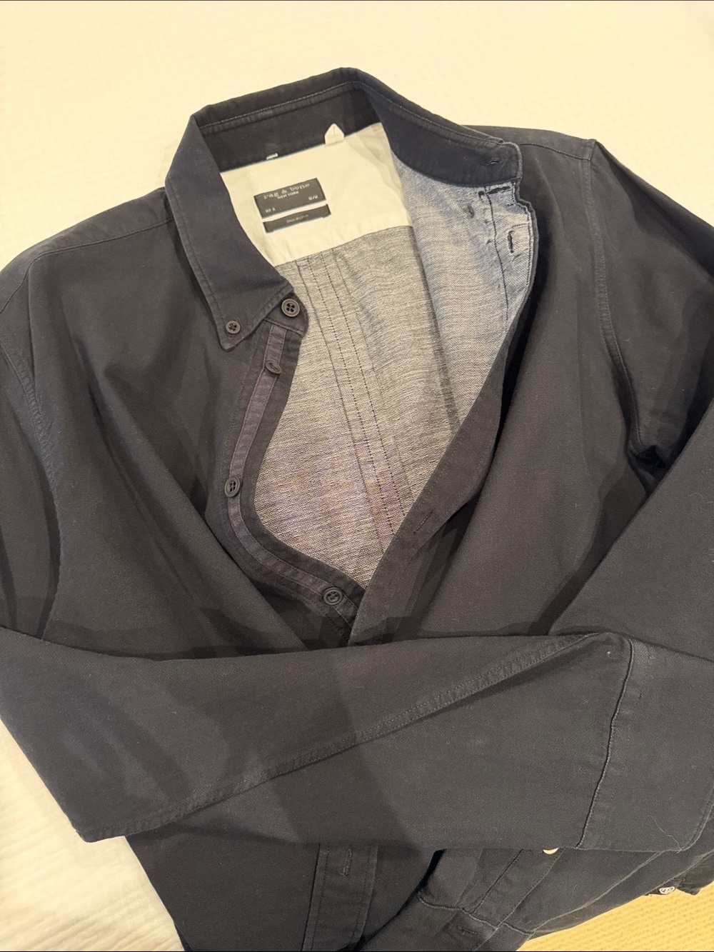 rag & bone Black Casual Button-Down Shirt